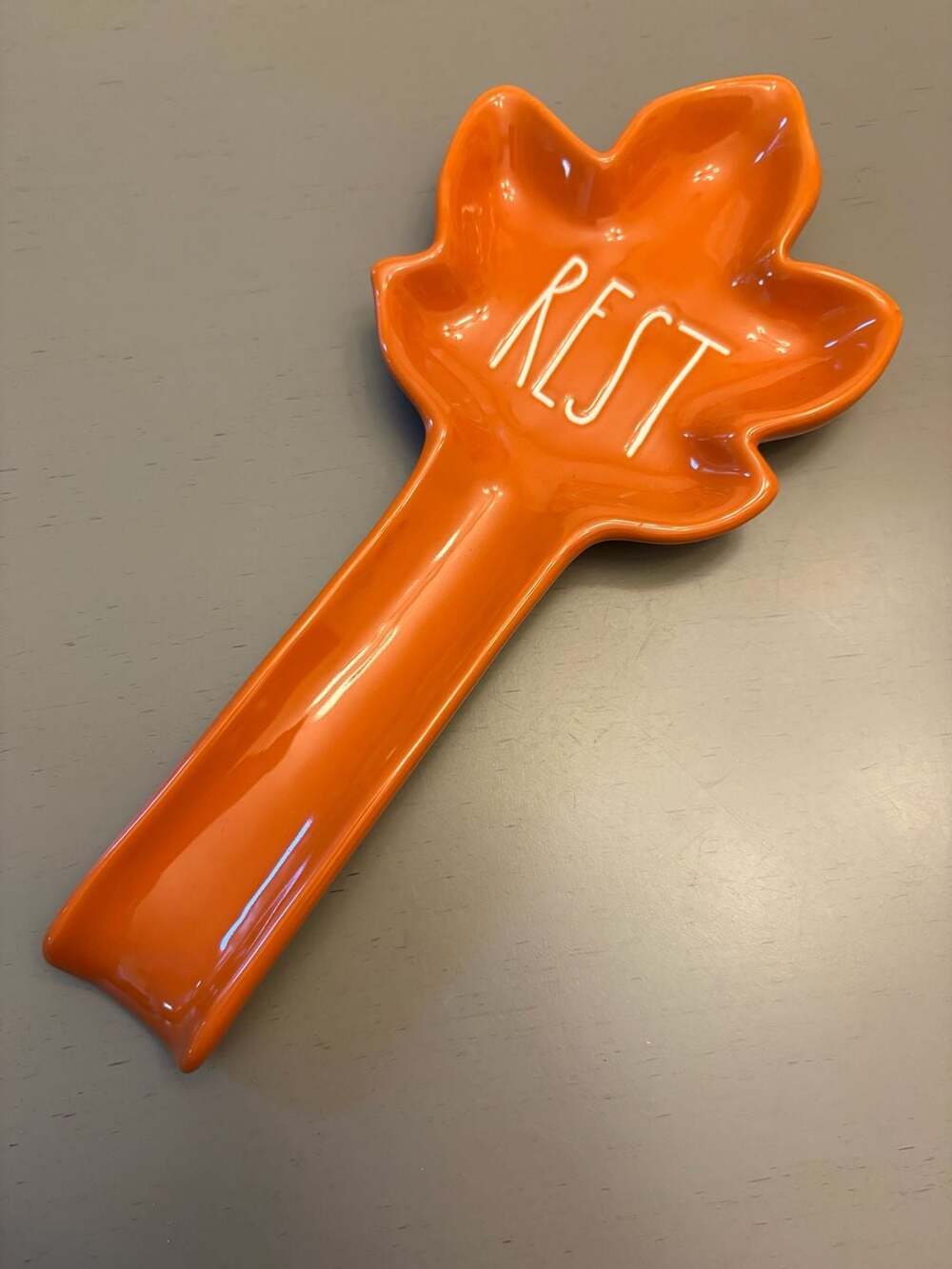 Rae Dunn Orange Maple Leaf REST Spoon Rest